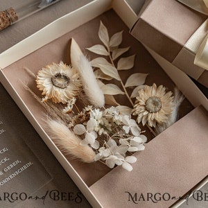 Geschenkschachtel für Geld Geldgeschenk zur Hochzeit mit Strauß aus Trockenblumen personalisiert Geschenk für Brautpaar Reagenzglas für Geld