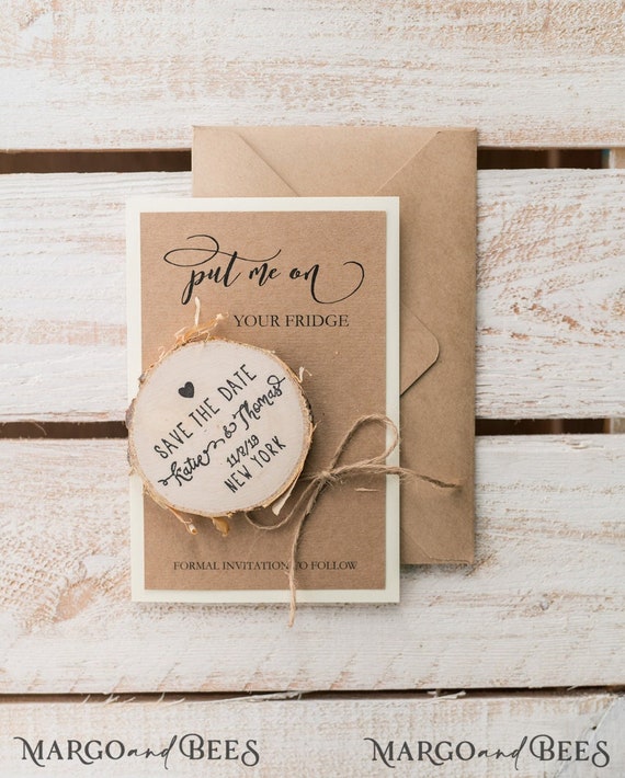 Wooden Save-the-date Magnets/ Wedding Save the Date/ Rustic Save