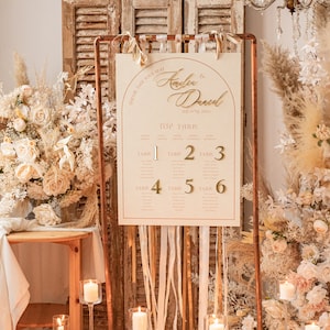 Ivory Velvet and Gold Modern velvet Seating Chart, 3d Elegant Find Your Seat, Luxury Wedding Table Plan, Golden Reception Signage, IvS