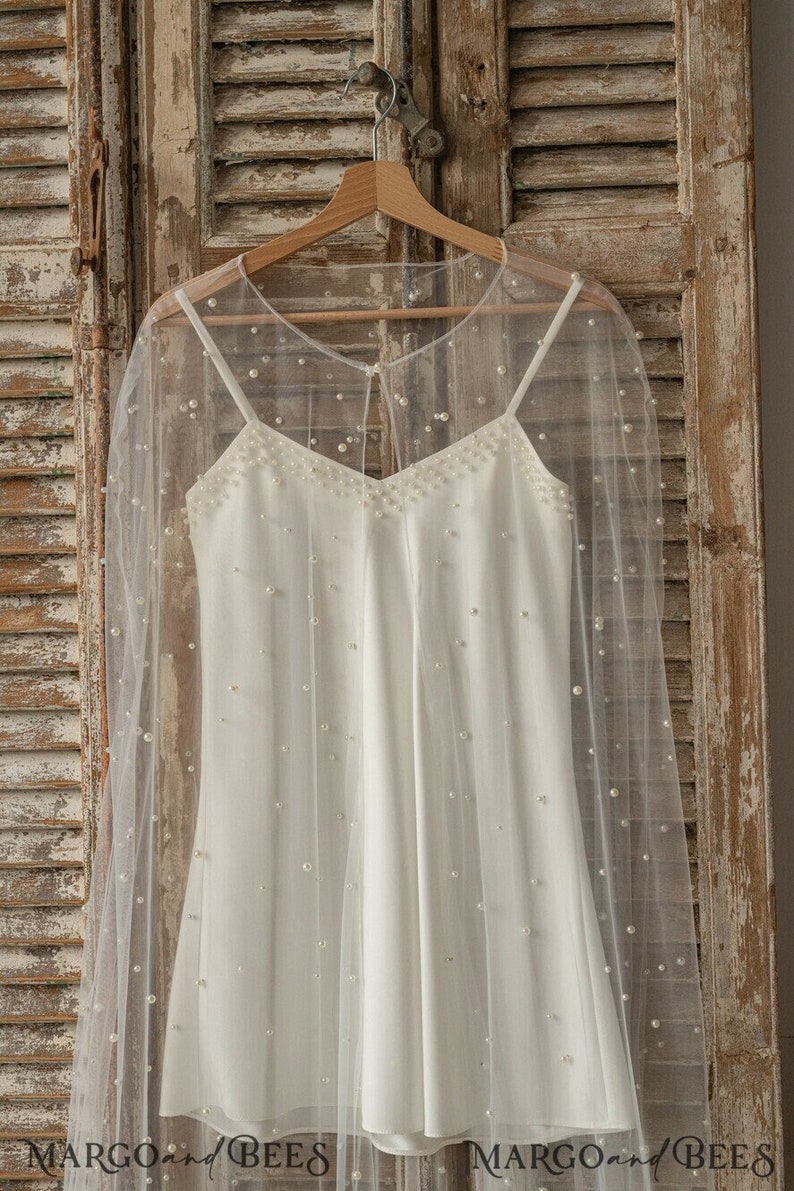 White beaded Slip gift for bride to be set box, Silk Pearls Nightgown gift for her, bridal shower lingerie, bachelorette mini party dress
