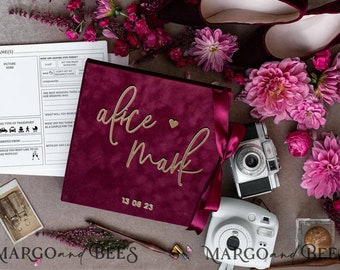 Alternative Guestbook Wedding Mad Lib Sheets in Velvet Box Marriage advice mad lib Box Leave a Note to Bride & Groom Personalised Box, Mar