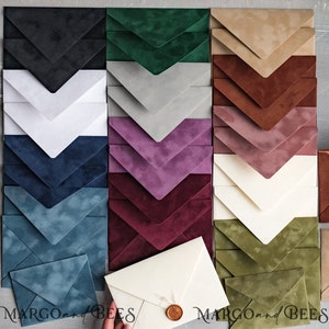 Enveloppes de velours de couleurs personnalisées pour les invitations C6 Enveloppe de carte de mariage faite à la main Enveloppes de velours pour cartes Enveloppe personnalisée élégante