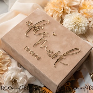 Tan Velvet Photo Box Photographer Box Wedding Memory Box, Beige Custom Keepsake Box, Taupe Photographer Gifts for Clients, Wedding Pictures