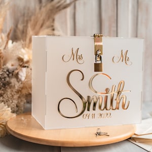 Gefrorene Hochzeit wünschen gut Geldgeschenk Kartenbox Acryl, Acryl Card Box, Hochzeitskarte Box mit Deckel, Hochzeit Spardose, Accfr