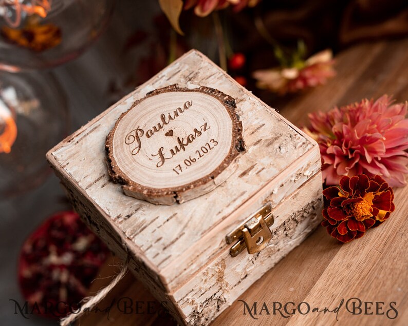 Rustic Custom Wooden Wedding Ring Box Wooden Engraved Box for Etsy