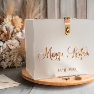 Frozen Personalized Wedding Card Box, Acrylic Card Box, Wedding Card Box with Lid, Wedding Money Box, Wedding Card Box, ACCFR