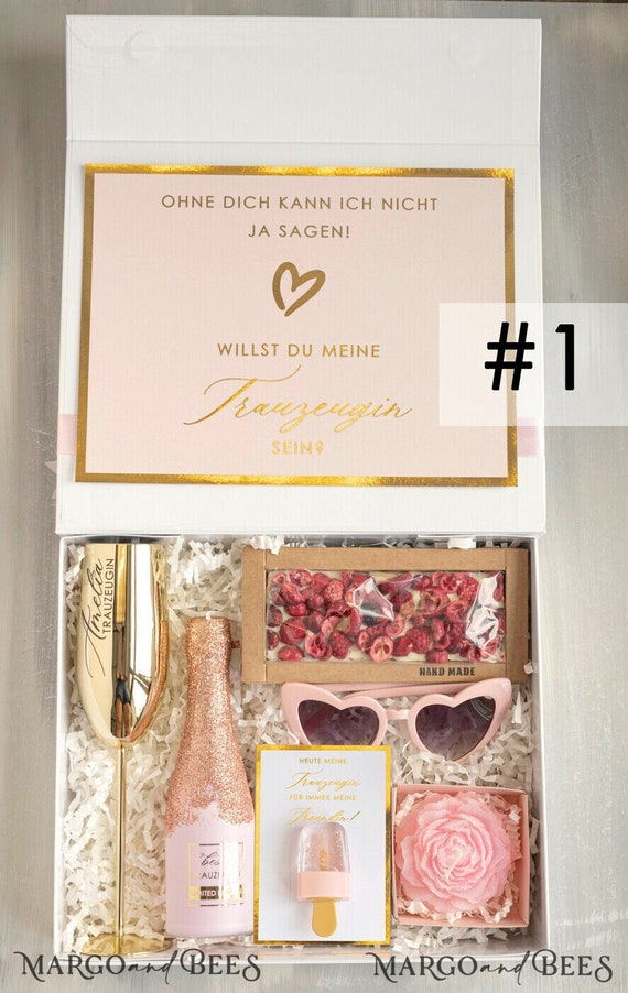 Trauzeugin Geschenk Box – Möchtest du meine Trauzeugin sein Geschenkbox Hochzeit