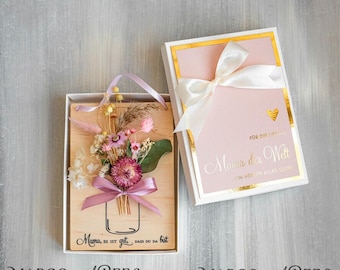 Geschenkidee zum Muttertag Holzkate mit Herz in Geschenkbox – Muttertagsgeschenk HerzGeschenk zum Muttertag
