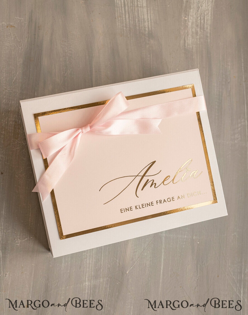 personalisierter Glas Trauzeugin geschenk fragen box Brautjungfer Trauzeuge, Möchtest Du meine Trauzeugin sein box Geschenkschachtel Hochzeit Trauzeuge fragen