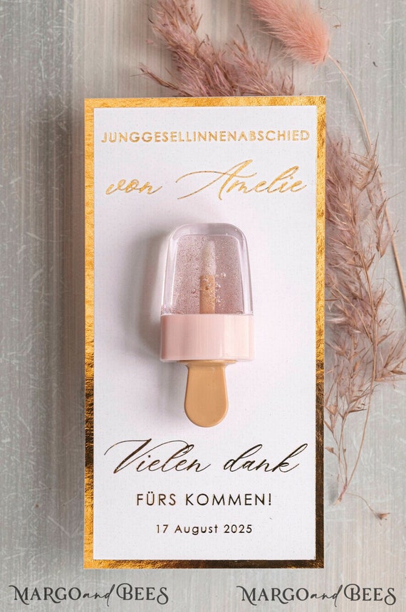 JGA geschenke gäste, Kreative Gastgeschenke für junggesellinnenabschied, Dankeschön zum JGA Kleine Geschenke für Freundinnen Lippenbalsam