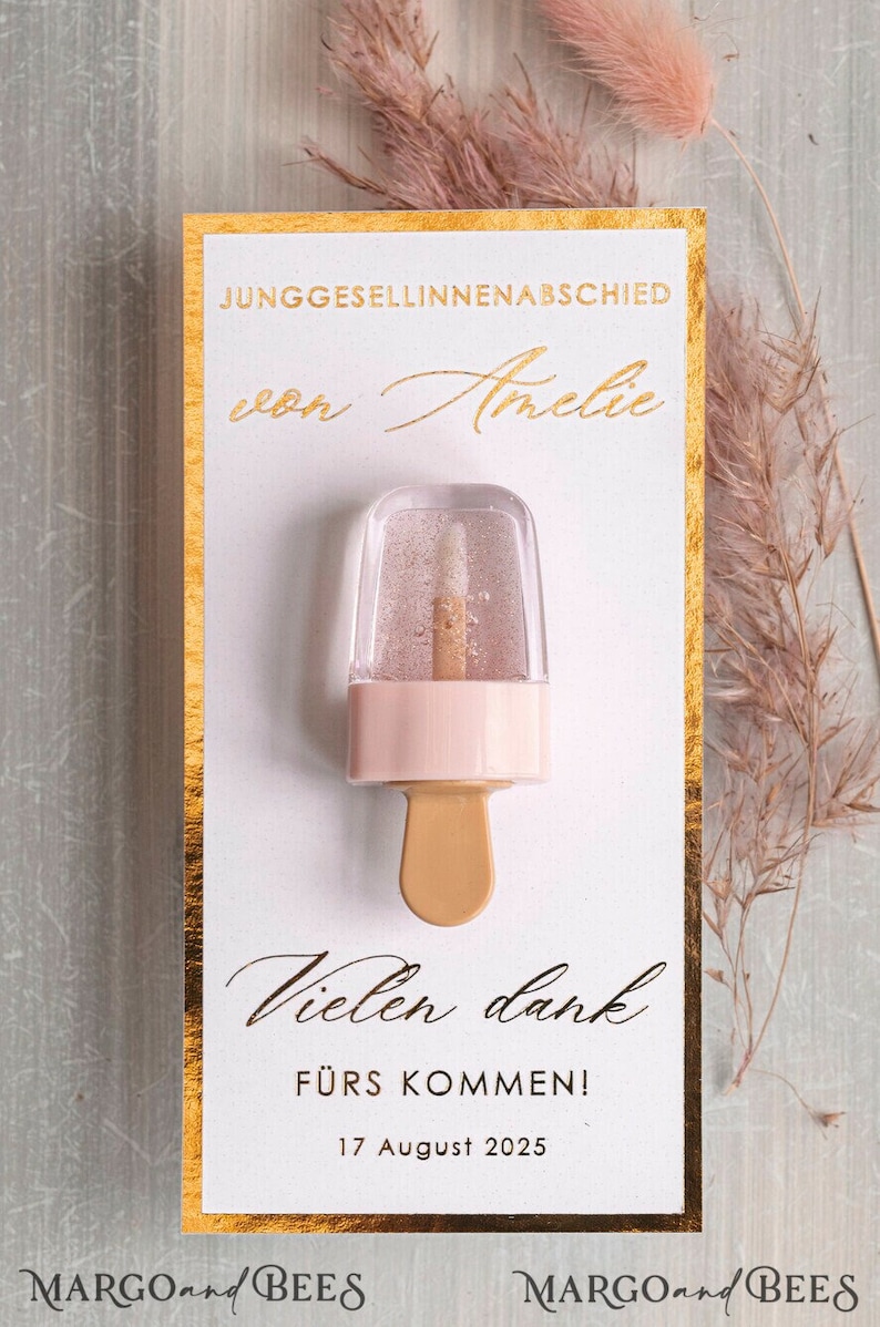 JGA geschenke gäste, Kreative Gastgeschenke für junggesellinnenabschied, Dankeschön zum JGA Kleine Geschenke für Freundinnen Lippenbalsam
