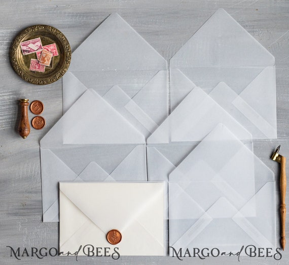 25 A7 Translucent Vellum Envelopes - 5.35 X 7.7 Inches - Perfect For 5x7 Wedding Invitations & Greeting Cards - View #3