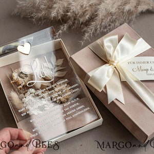 Geschenkschachtel für Geld Geldgeschenk zur Hochzeit mit Strauß aus Trockenblumen personalisiert Geschenk für Brautpaar Reagenzglas für Geld