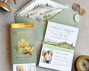 Destination Wedding Invitations Italy Passport Tuscany Wedding Invitation Boarding Pass Florence