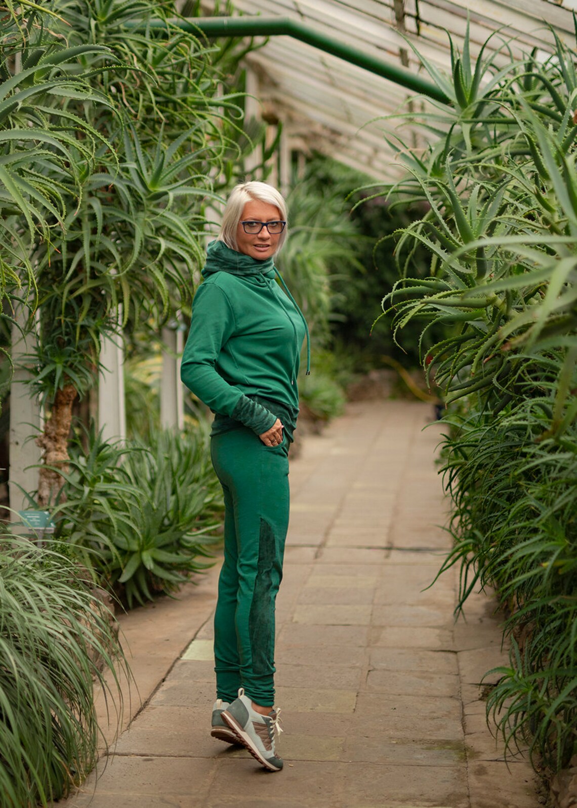 green velvet sweatsuit