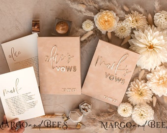 Bride and groom vow books, wedding vow books, personalized vow booklets, his and her vow books, custom wedding vow cases, bridal shower gift
