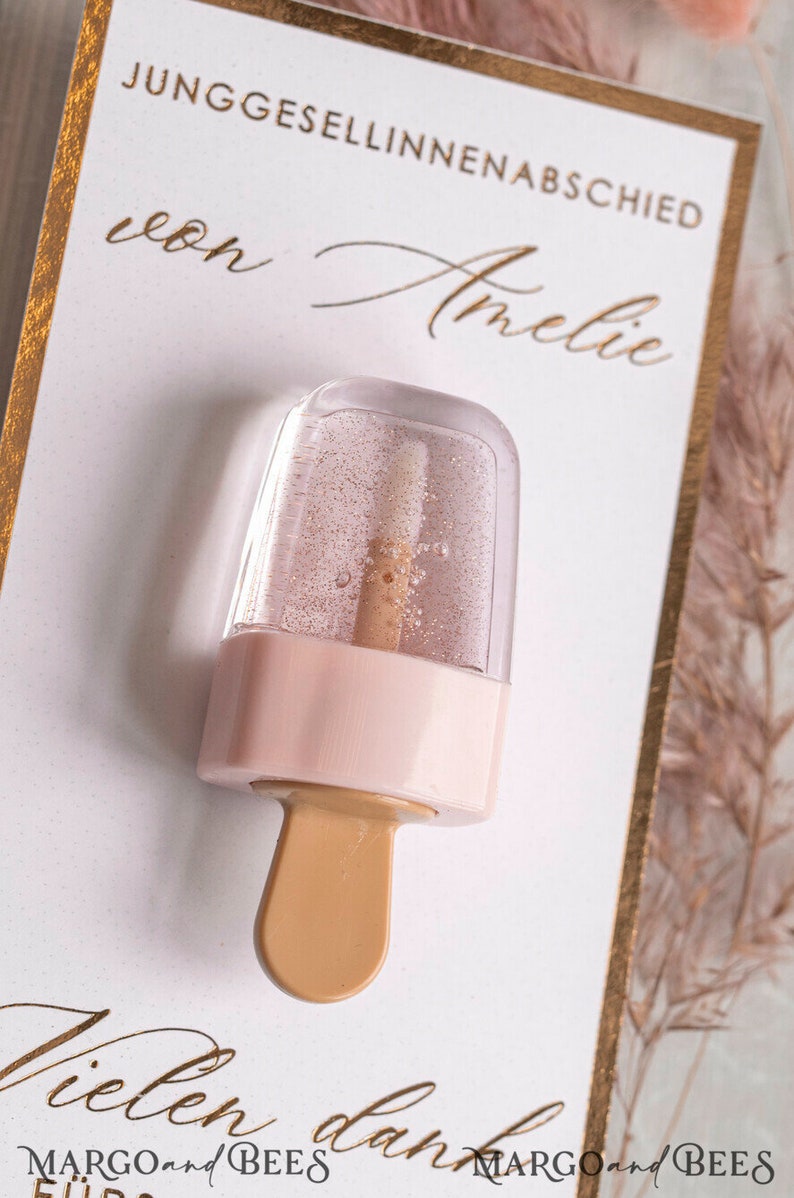JGA geschenke gäste, Kreative Gastgeschenke für junggesellinnenabschied, Dankeschön zum JGA Kleine Geschenke für Freundinnen Lippenbalsam