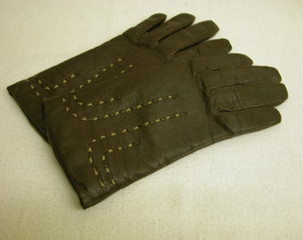 VINTAGE *** beautiful leather gloves brown