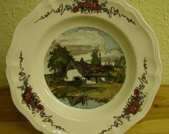 VINTAGE beautiful old soup plate from France