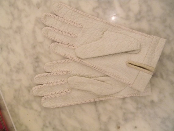 VINTAGE * wunderschöne Leder-Handschuhe * beige - image 2