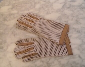 VINTAGE * wunderschöne Leder-Handschuhe * beige