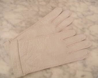 VINTAGE * wunderschöne Leder-Handschuhe * beige