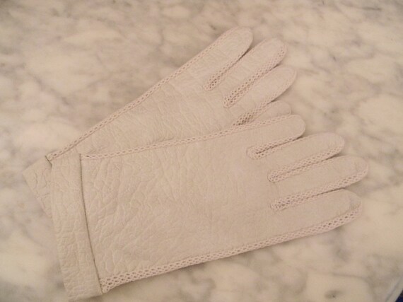 VINTAGE * wunderschöne Leder-Handschuhe * beige - image 1