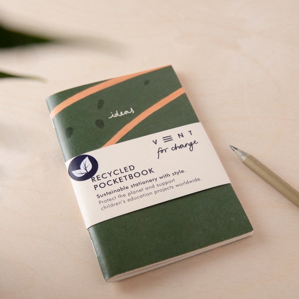 Recycled Pocket Notebook - Green Ideas Collection