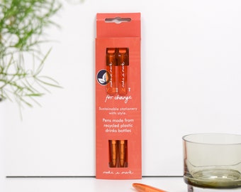 Recycled Plastic Bottle Pens - Orange