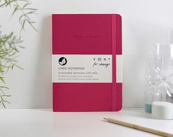 Recycled Leather A5 Notebook - Pink