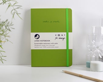 Recycled Leather A5 Notebook - Green