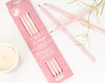 Pencils Pack of 3 recycled - EDIT Powder Pink