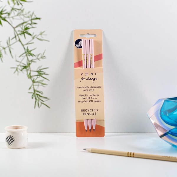Recycled Carnation Pink Pencils in Cream Idea’s Sleeve