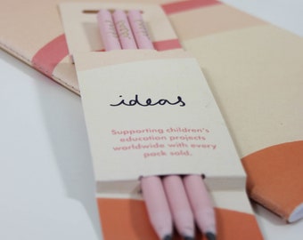 Recycled Carnation Pink Pencils in Cream Idea’s Sleeve