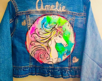 Giacca di jeans personalizzata UNICORN