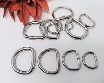 D-ring stainless steel for example for dog collar / dog leash or for sewing bags, backpacks - different sizes