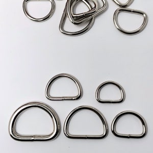 D-Ring in Stahl Metall zum Bsp. für Hundehalsband / Hundeleine, Taschen, Nähzubehör verschiedene Größen und Stärken Bild 1