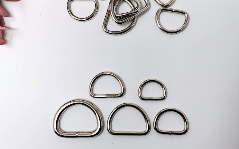 D-Ring in Stahl Metall zum Bsp. für Hundehalsband / Hundeleine, Taschen, Nähzubehör verschiedene Größen und Stärken Bild 1