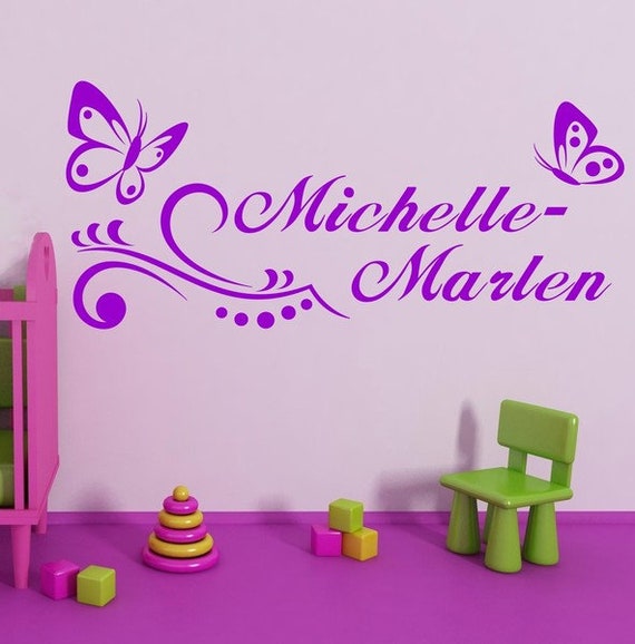 Wall Decals Wish Name Ornament Butterflies Etsy