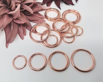 O-Ring stahl roségold - Rundring - hochwertiger Metallring zum Bsp. für Hundehalsband / Hundeleine - verschiedene Größen