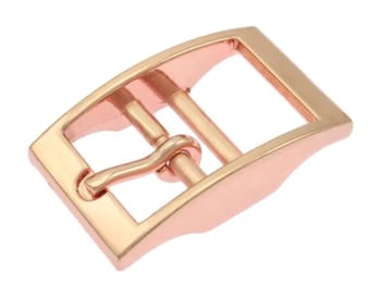 Double bar buckle rose gold 16 mm, 20 mm and 25 mm for dog collars