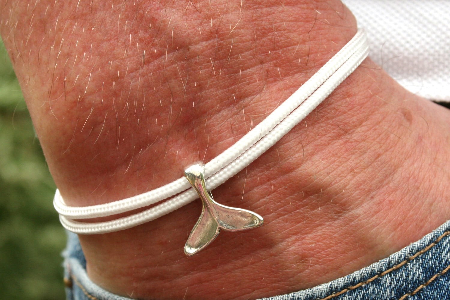 Whale Tail Bracelet - Silver 7.5