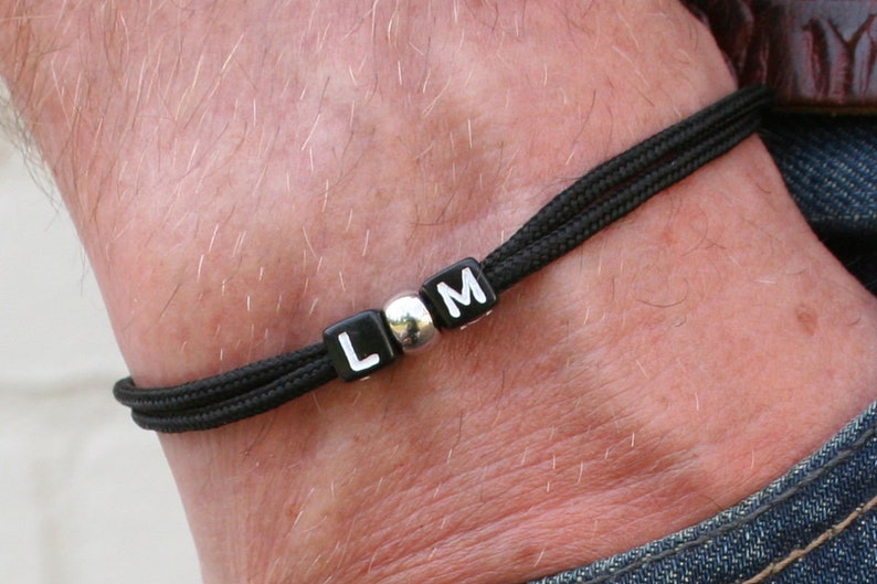 Armband Personalisiert Buchstaben Freundschaftsarmband Buchstaben Partnerarmband Personalisiertes Armband Buchstaben Armband Männer Geschenk Bild 1