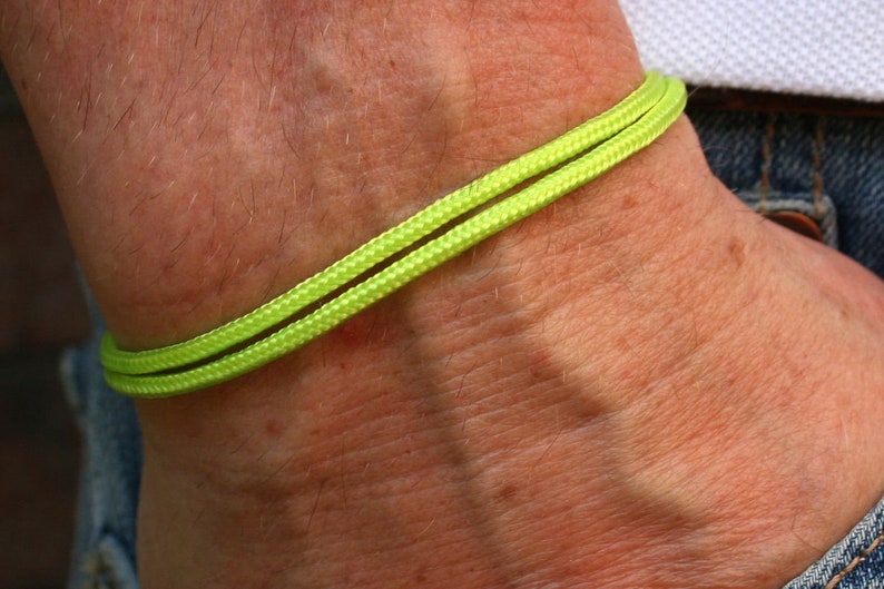 Bracelet damitié bracelet surfeur bracelet hippie bracelet partenaire look minimaliste bracelet surfeur bracelet cordon bracelet maritime 31. Neongrün