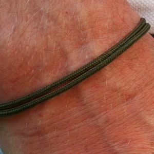 Partnerarmband, vriendschapsarmband, wensarmband, surferarmband, hippiearmband, partnerlook, minimalistische surferarmband, koordarmband 15. Armee-Grün