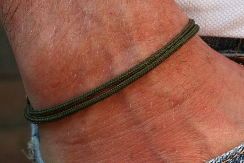 Bracelet damitié bracelet surfeur bracelet hippie bracelet partenaire look minimaliste bracelet surfeur bracelet cordon bracelet maritime 15. Armee-Grün