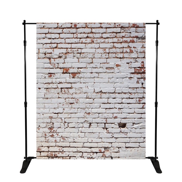 Brick Wall Backdrop - Painted Bricks Photography Background - Printed Photo Studio Backdrop - Fabric Tapestry Background - Multiple Sizes