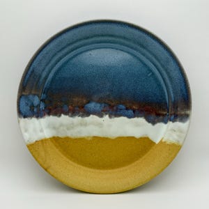 Handmade Ceramic Plate - “Low Tide” Beach Theme ~ 8&quot;