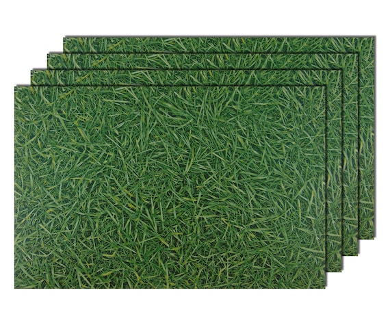 Premium Tischsets Naturoptik Rasen Grün PVC-CV Abwaschbar Kunststoff Rechteckig Gras Platzsets Platzdeckchen Platzmatten