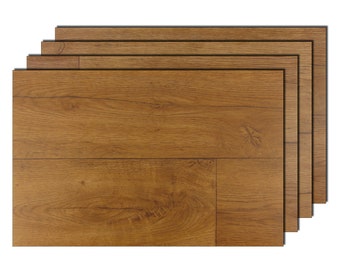Premium Tischsets Holzoptik Eiche Antik Dunkel-Braun PVC-CV Abwaschbar Rechteckig Holz Parkett Platzsets Platzdeckchen Platzmatten